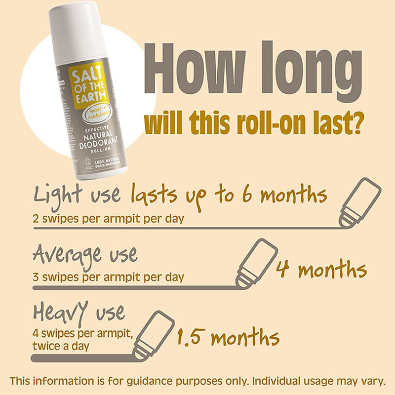Salt of the earth - amber & sandalwood natural deodorant roll-on 75ml-null