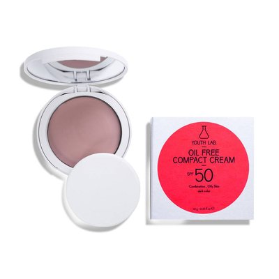 Youth lab compact make up oil free SPF50, for combination/ oily skin- dark color 10g