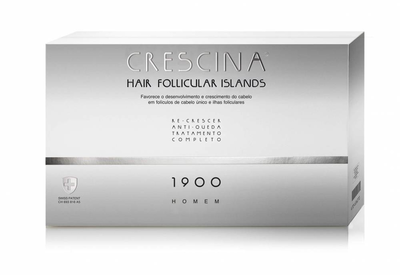 Labo crescina hair follicular islands, anti- hair loss& re- growth, complete hair treatment for men 1900 10+ 10vials, , medium