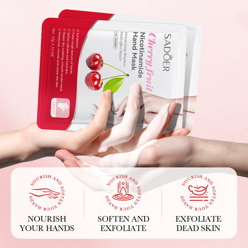 Sadoer cherry fruit nicotinamide hand mask, , medium image number null