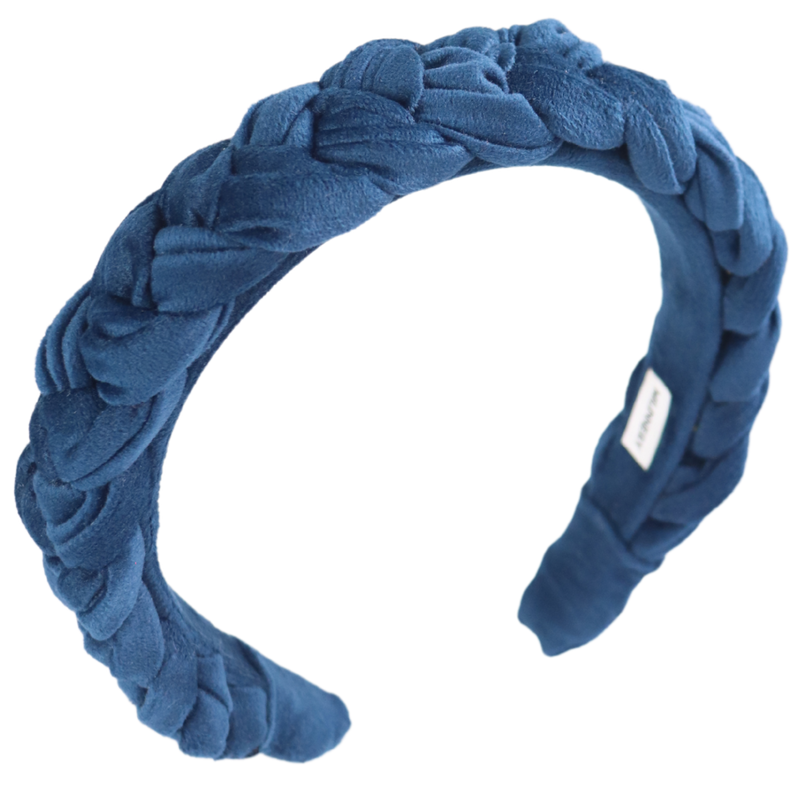 Azurea braided velvet headband, , medium-null