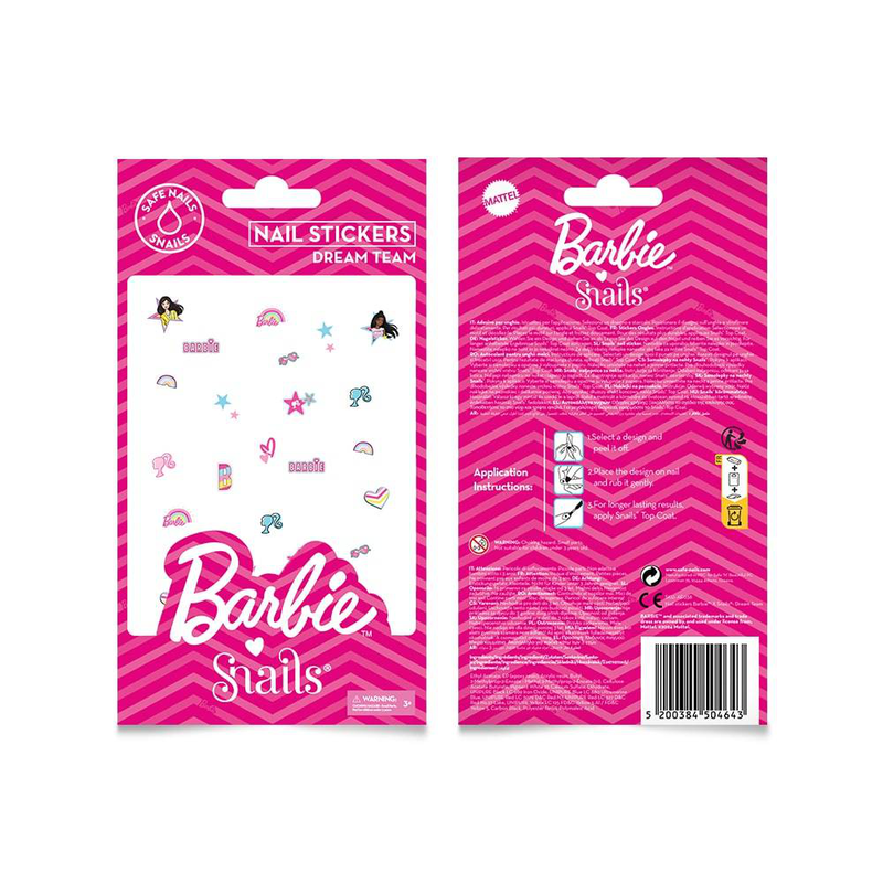 Snails barbie, nail stickers dreamteam, , medium-null