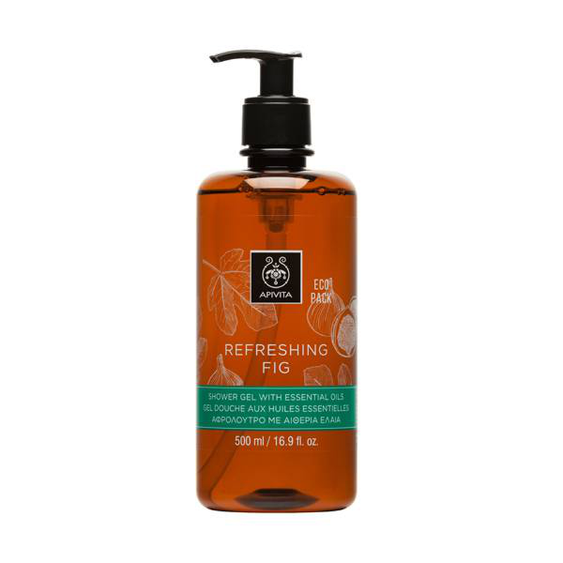 Apivita refreshing fig & purifying gel shower, , medium image number null