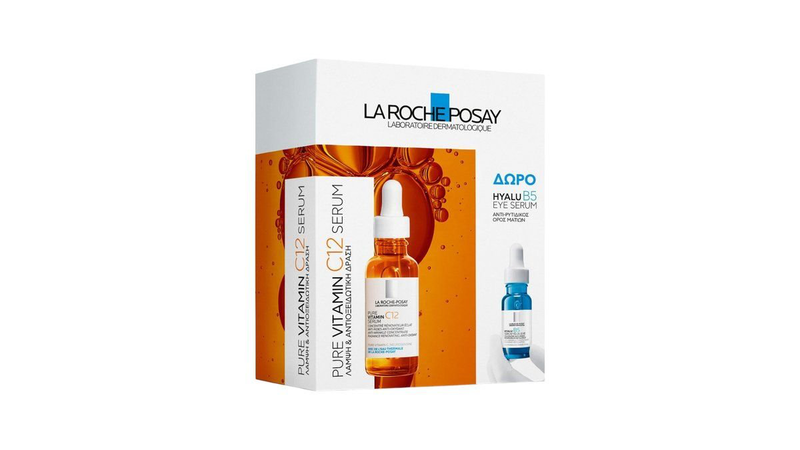 La roche posay pure vitamin c12 serum + hyalu b5 eye serum set, , medium-null