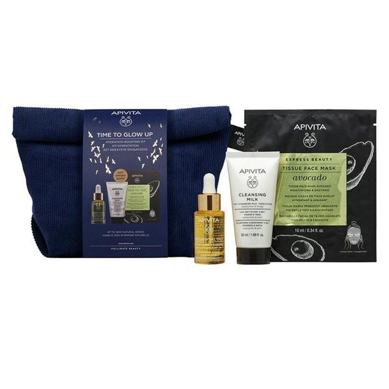Product image: Apivita time to glow up beessential day oil 15ml + mini 3 in 1 cleansing milk 50ml gift set-null