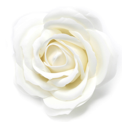 Soap flower lrg rose - white, , medium