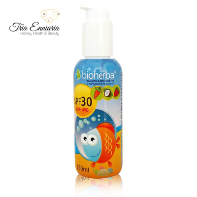 Sunscreen cream for face and body, SPF 30, 150 ml, bioherba