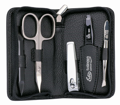 Erbe manicure zipper case siena black 5pcs, , medium
