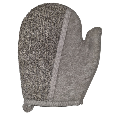 Bath glove charcoal bamboo & linen, , medium