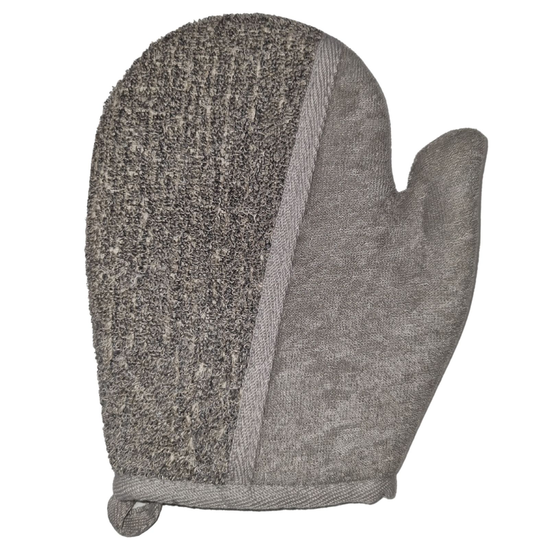 Product image: Bath glove charcoal bamboo & linen, , medium-null