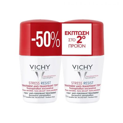 Vichy deodorant stress resist roll-on 72h 2x50 ml -50% &sigma;&tau;&omicron; 2&omicron; &pi;&rho;&omicron;ϊό&nu;, , medium