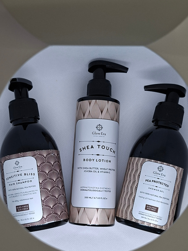 Glow era shower gel 250ml, shampoo 250ml & body lotion 200ml, , medium-null
