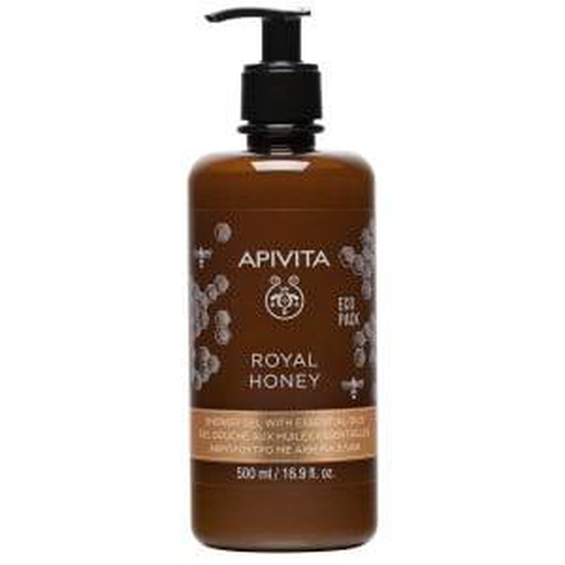 Apivita royal honey creamy shower gel with essential oils x 500ml - ecopack image number null
