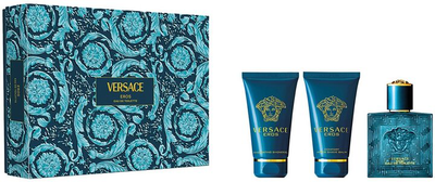 Versace eros edt 50ml & after shave balm 50ml & shower gel 50ml set 2024, , medium