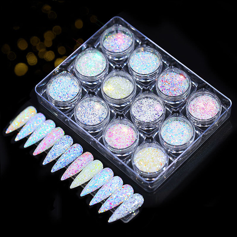 Glitter pack of 12- coloured white, , medium image number null