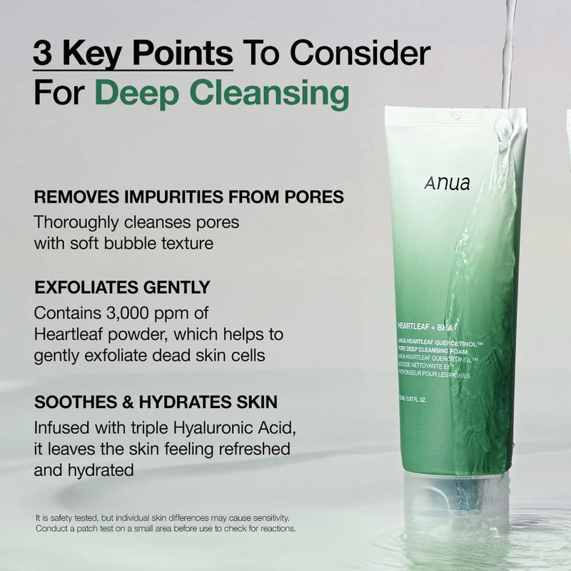 Anua heartleaf quercetinol pore deep cleansing foam 150ml, , medium-null