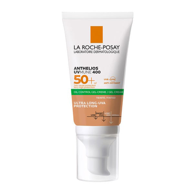 La roche-posay anthelios anti-shine tinted dry touch gel-cream SPF 50+ 50 ml, , medium