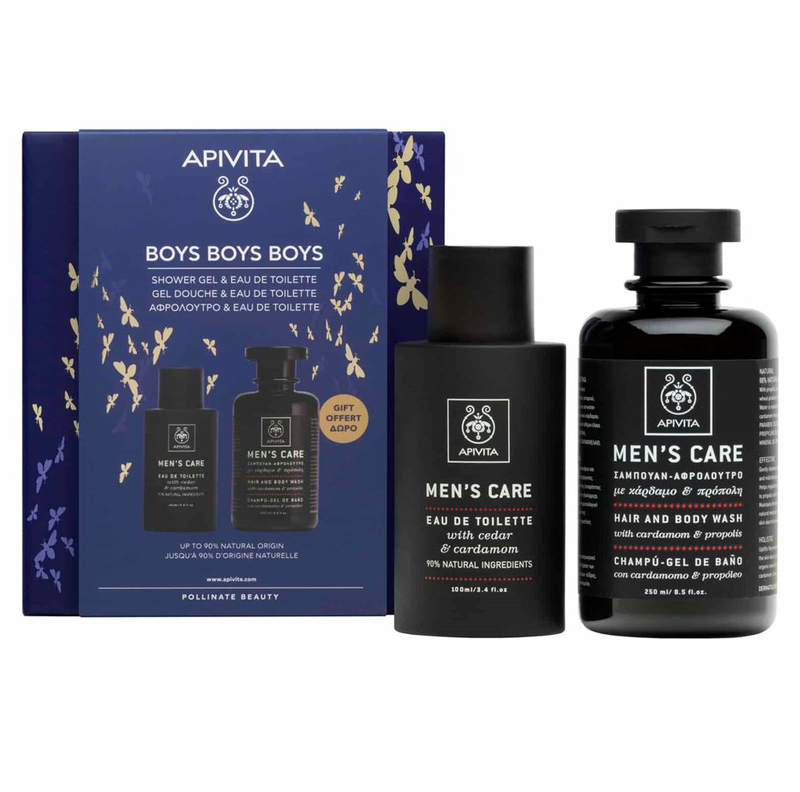 Apivita boys boys boys eau de toilette 100ml + hair & body wash 250ml gift set, , medium image number null