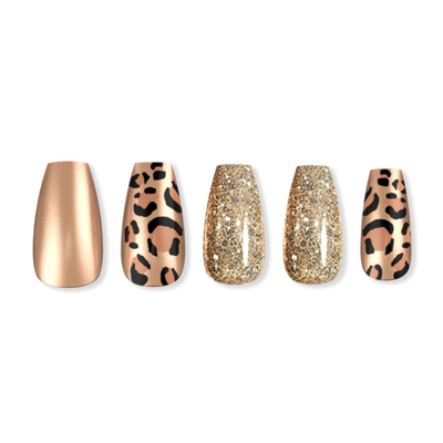 Vavav chic mood leopard coffin nail tips
