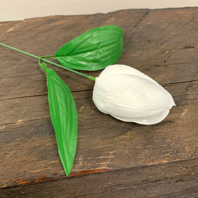 Soap flower tulip white medium, , medium