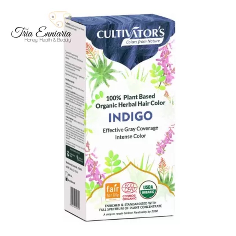 Organic herbal hair color indigo, 100 g, cultivators, , medium image number null