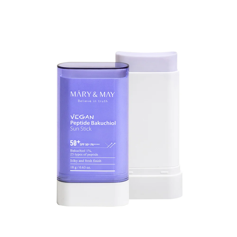 Product image: Mary & may vegan peptide bakuchiol sun stick SPF50+ 18g, , medium-null
