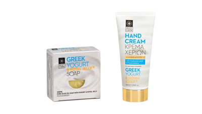 Body farm greek yogurt with royal jelly solid soap & hand cream 100ml, , medium