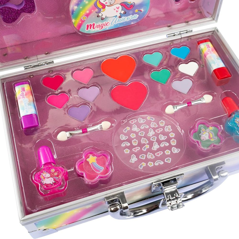Product image: Magic unicorn βαλιτσάκι μακιγιάζ για παιδιά με καθρέφτη & πλήρες σετ καλλυντικών, , medium-null