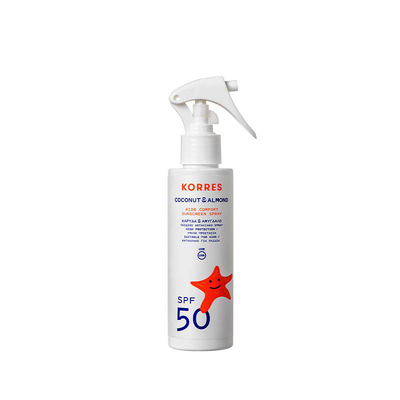 Korres kids sunscreen spray coconut & almond 50 SPF 150ml, , medium