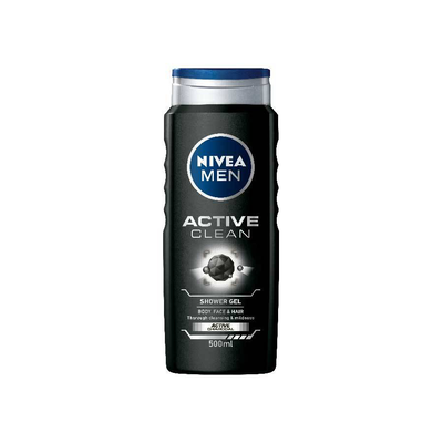 Nivea men active clean shower gel 500ml, , medium