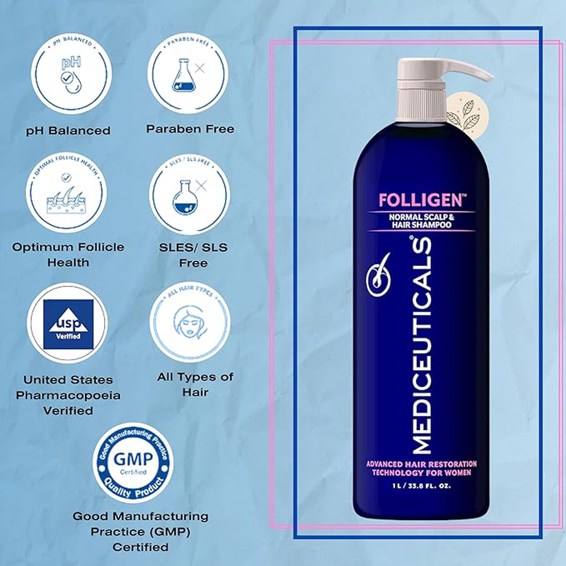 Mediceuticals womens folligen shampoo for hair loss - 1000ml, , medium-null