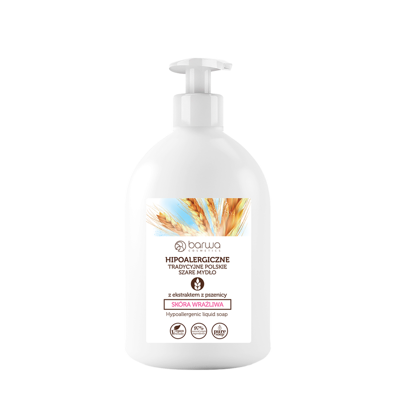 Hypoallergenic liquid soap with wheat extract for sensitive skin, , medium-null