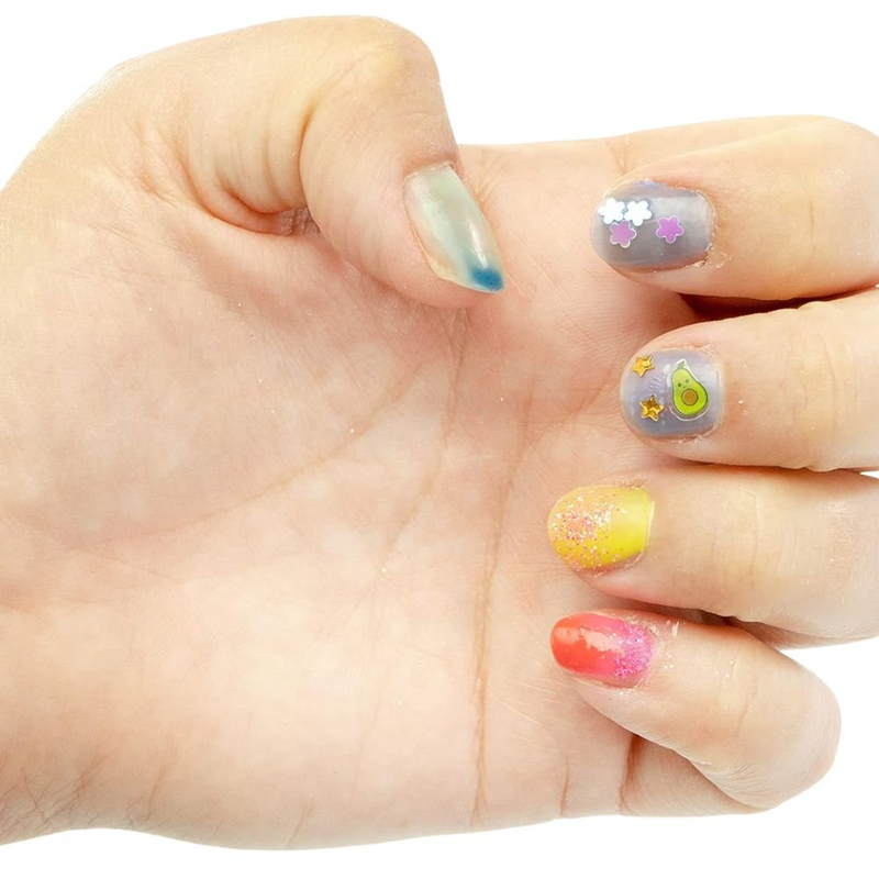Influencer rainbow manicure πολύχρωμο σετ διακόσμησης νυχιών με βερνίκια που αλλάζουν χρώμα & glitter για λαμπερές εμφανίσεις, , medium-null