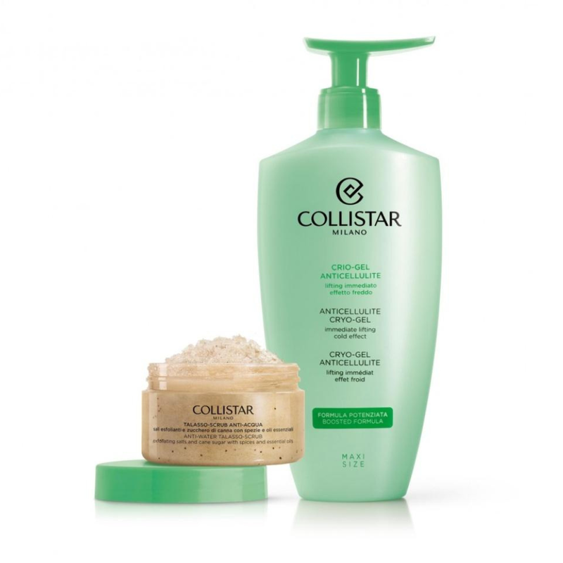 Collistar anti-cellulite cryo gel immediate lifting - cold effect 400ml + anti-water talasso scrub 150g image number null