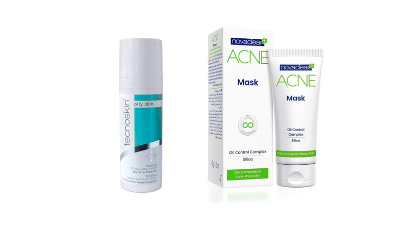 Novaclear acne mask 40g & tecnoskin tecneal total care cream oily skin  30ml, , medium-null
