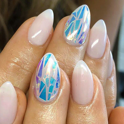 Nail art foil - broken glass effect, Lumo Lilacc, medium