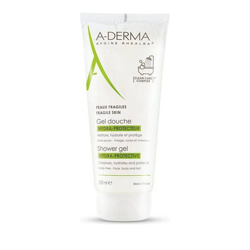 A-derma gel douche, shower gel hydra protective for face, body& hair 200ml, , medium image number null