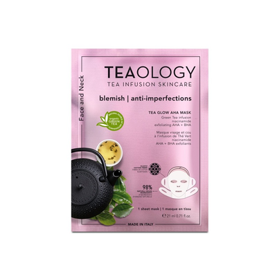 Tealogy blemish anti-imperfections tea glow aha 1 sheet mask, , medium