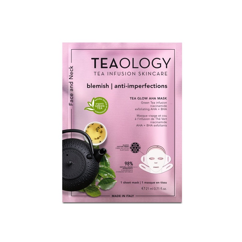 Tealogy blemish anti-imperfections tea glow aha 1 sheet mask, , medium-null