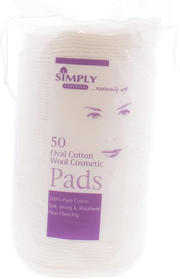 Simply cotton oval cosmetic 50 pads