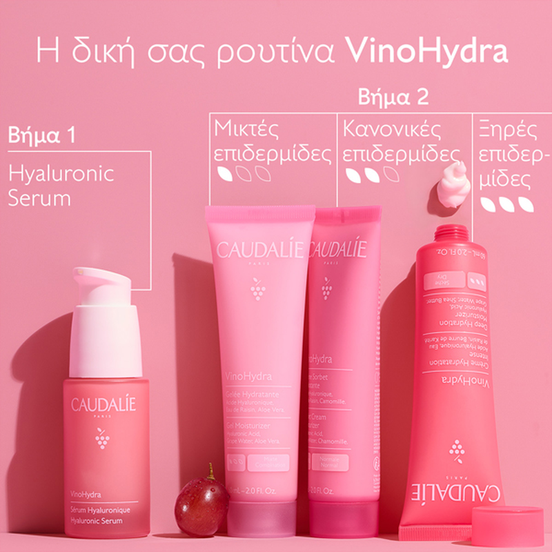 Caudalie vinohydra gel moisturizer &kappa;&rho;έ&mu;&alpha; &tau;&zeta;&epsilon;&lambda; &pi;&rho;&omicron;&sigma;ώ&pi;&omicron;&upsilon; &mu;&epsilon; &upsilon;&alpha;&lambda;&omicron;&upsilon;&rho;&omicron;&nu;&iota;&kappa;ό &omicron;&xi;ύ 60 ml-null