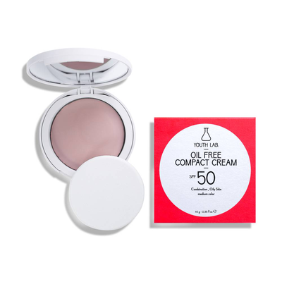 Youth lab compact cream oil free SPF 50 for combination/ oil skin- medium color 10g, , medium