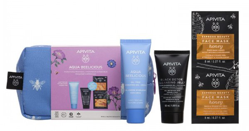Product image: Apivita aqua beelicious bag light cream & detox jelly & honey mask set 2024-null