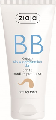 Ziaja bb cream for oily & combination skin SPF15- natural tone 50ml, , medium