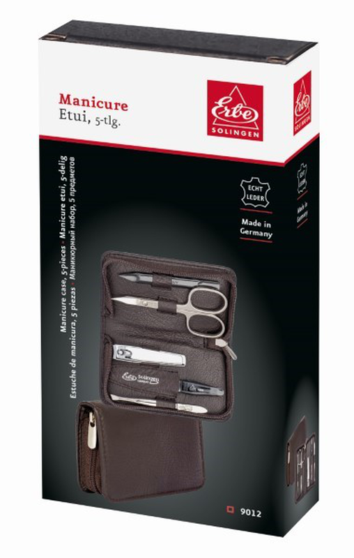 Erbe manicure pocket case siena brown 5pcs, , medium-null