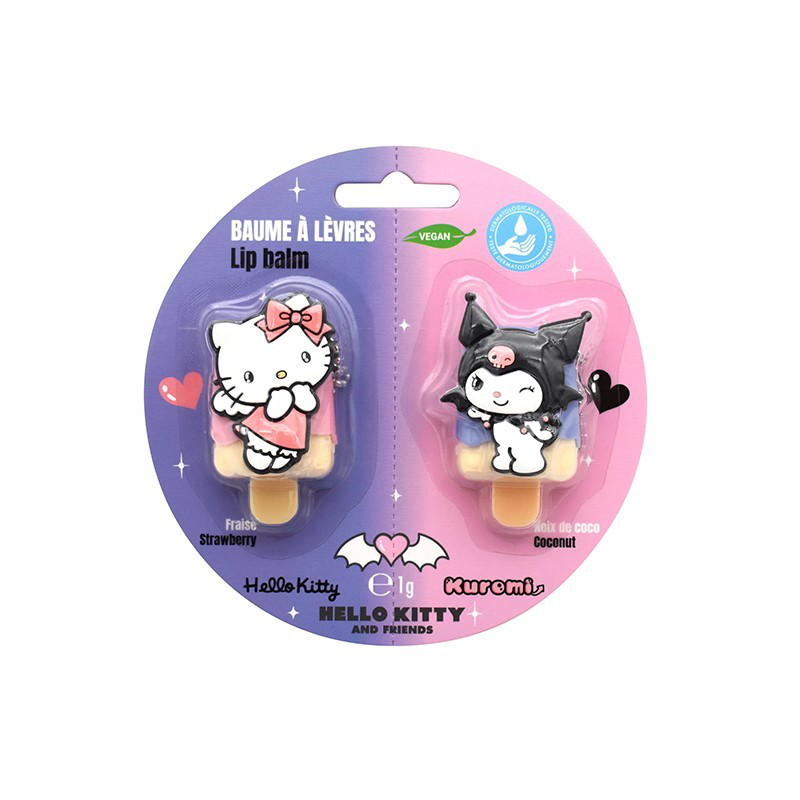 Hello kitty lip balm x2 kuromi, , medium-null