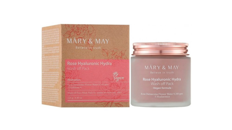 Mary & may rose hyaluronic hydra wash off pack 125g, , medium-null
