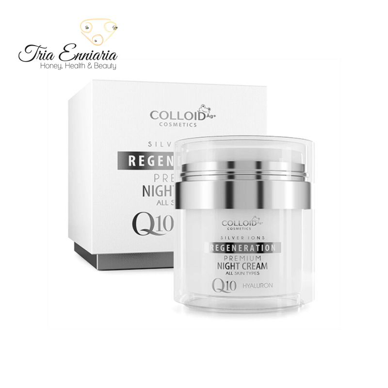 Night face cream with colloidal silver, hyaluron and q10, 50 ml, colloid, , medium-null