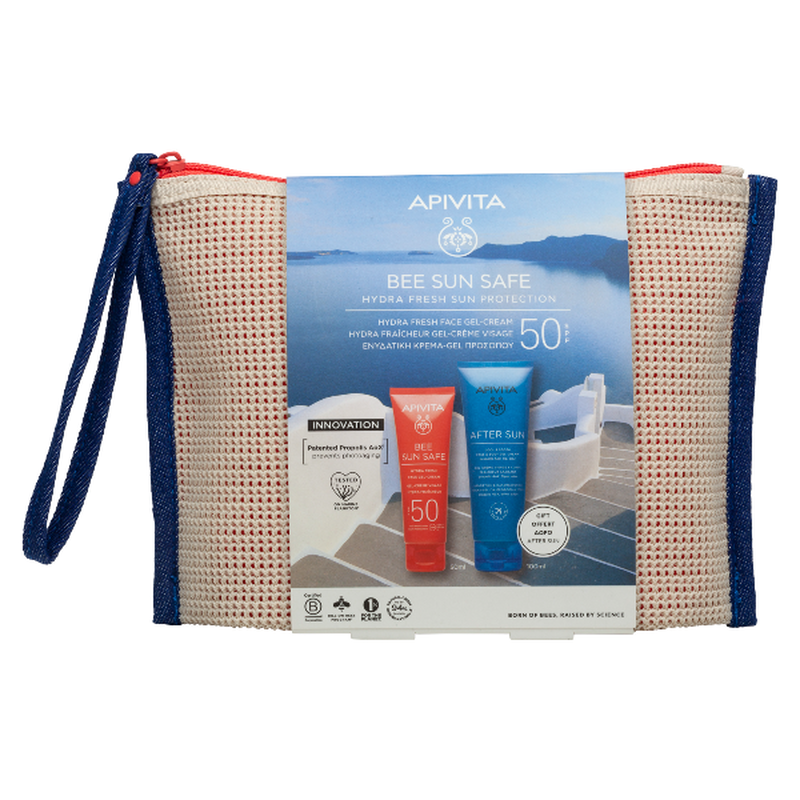 Apivita bee sun safe set &mu;&epsilon; &epsilon;&nu;&upsilon;&delta;&alpha;&tau;&iota;&kappa;ή &alpha;&nu;&tau;&eta;&lambda;&iota;&alpha;&kappa;ή &kappa;&rho;έ&mu;&alpha; &pi;&rho;&omicron;&sigma;ώ&pi;&omicron;&upsilon; SPF50 50 ml &kappa;&alpha;&iota; &delta;ώ&rho;&omicron; after sun 100 ml, , medium-null