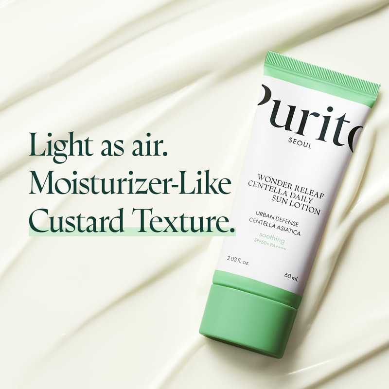 Purito wonder releaf centella daily sun lotion SPF50+ pa++++ 60 ml | lightweight soothing sunscreen-null